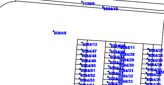 Parcela st. 6084/12 v KÚ Prostějov, Katastrální mapa