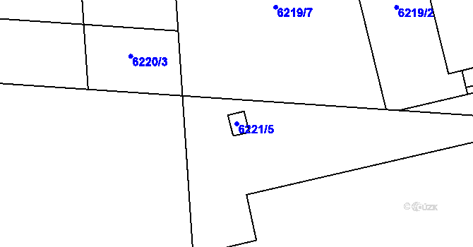 Parcela st. 6221/5 v KÚ Prostějov, Katastrální mapa