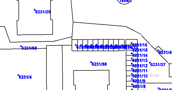 Parcela st. 6231/24 v KÚ Prostějov, Katastrální mapa