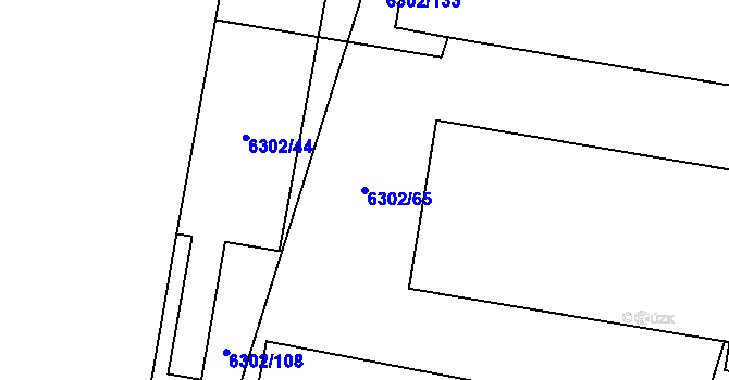 Parcela st. 6302/65 v KÚ Prostějov, Katastrální mapa