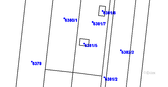 Parcela st. 6381/5 v KÚ Prostějov, Katastrální mapa