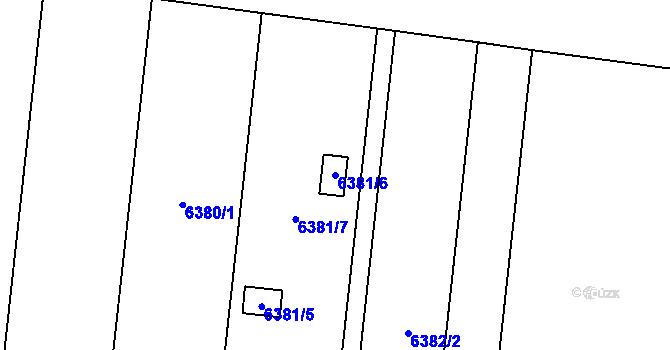 Parcela st. 6381/6 v KÚ Prostějov, Katastrální mapa