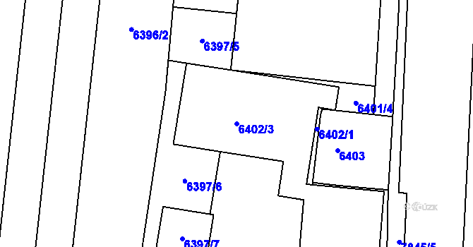 Parcela st. 6402/3 v KÚ Prostějov, Katastrální mapa