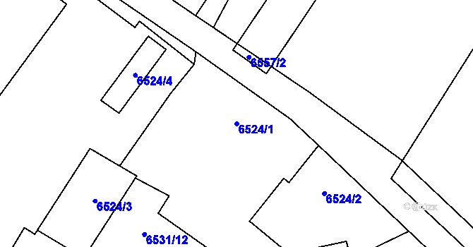 Parcela st. 6524/1 v KÚ Prostějov, Katastrální mapa