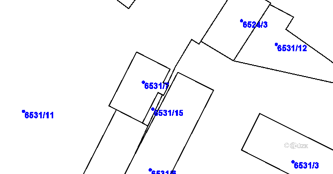 Parcela st. 6531/14 v KÚ Prostějov, Katastrální mapa