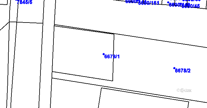 Parcela st. 6678/1 v KÚ Prostějov, Katastrální mapa