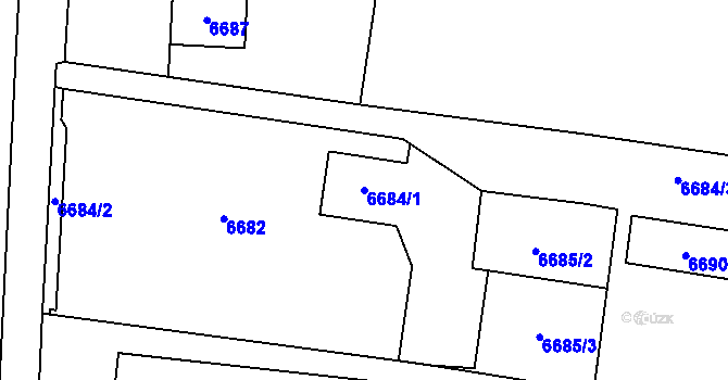 Parcela st. 6684/1 v KÚ Prostějov, Katastrální mapa