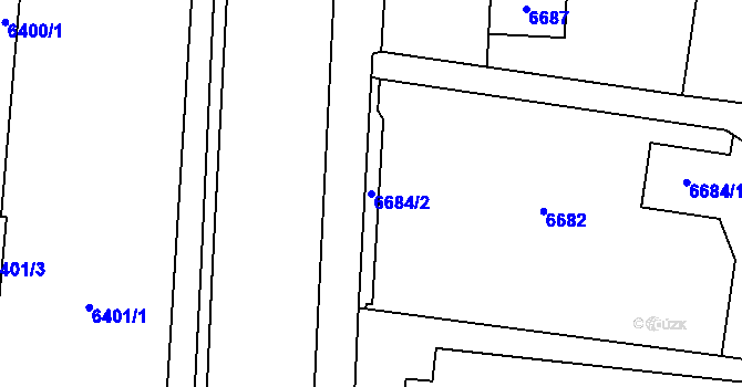 Parcela st. 6684/2 v KÚ Prostějov, Katastrální mapa