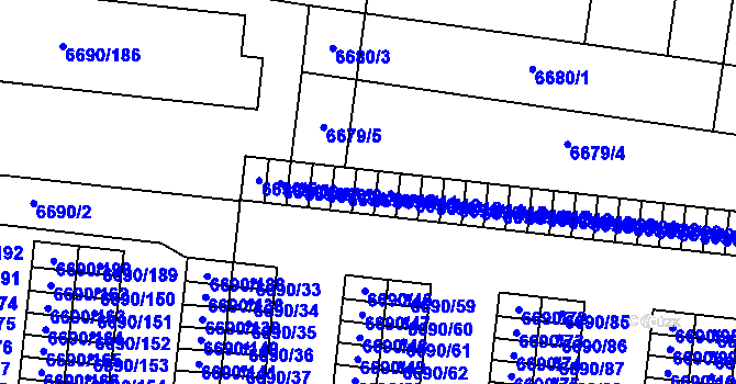 Parcela st. 6690/10 v KÚ Prostějov, Katastrální mapa