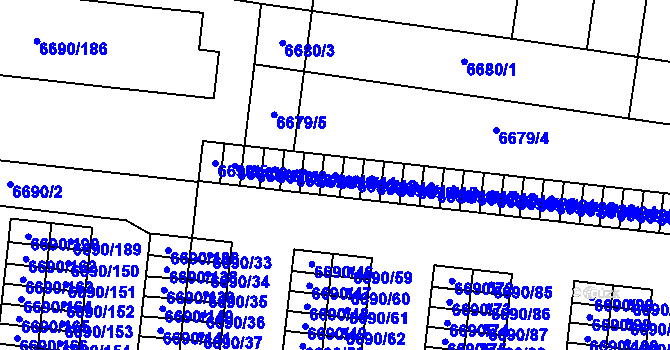Parcela st. 6690/11 v KÚ Prostějov, Katastrální mapa