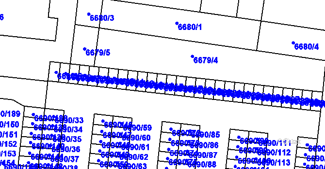 Parcela st. 6690/16 v KÚ Prostějov, Katastrální mapa