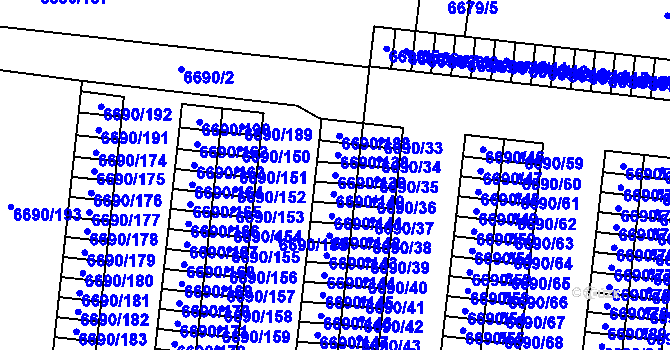 Parcela st. 6690/139 v KÚ Prostějov, Katastrální mapa
