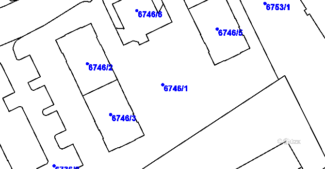 Parcela st. 6746/1 v KÚ Prostějov, Katastrální mapa