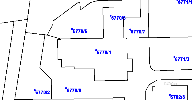 Parcela st. 6770/1 v KÚ Prostějov, Katastrální mapa