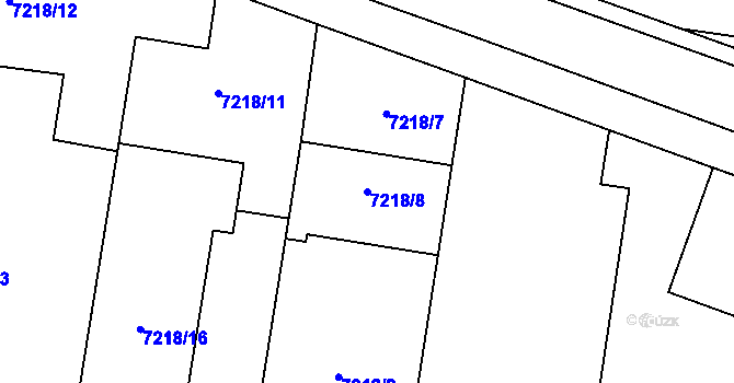 Parcela st. 7218/8 v KÚ Prostějov, Katastrální mapa