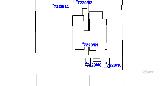 Parcela st. 7220/61 v KÚ Prostějov, Katastrální mapa