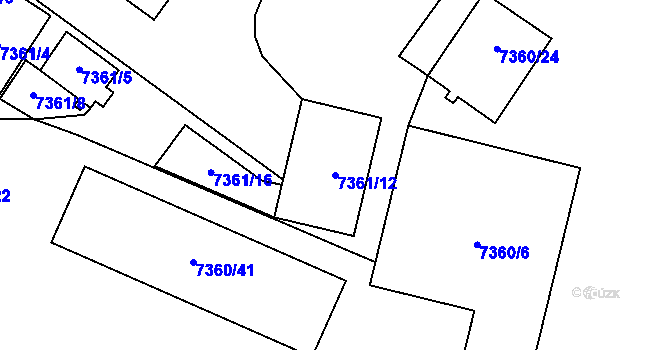 Parcela st. 7361/12 v KÚ Prostějov, Katastrální mapa