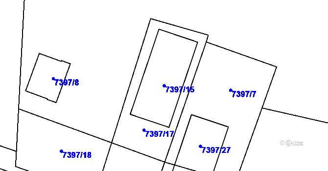 Parcela st. 7397/15 v KÚ Prostějov, Katastrální mapa