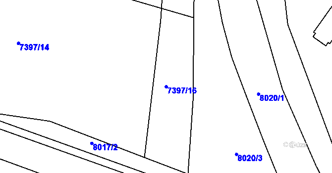 Parcela st. 7397/16 v KÚ Prostějov, Katastrální mapa