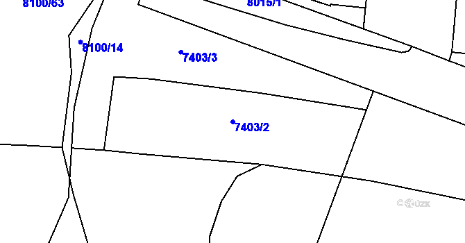 Parcela st. 7403/2 v KÚ Prostějov, Katastrální mapa