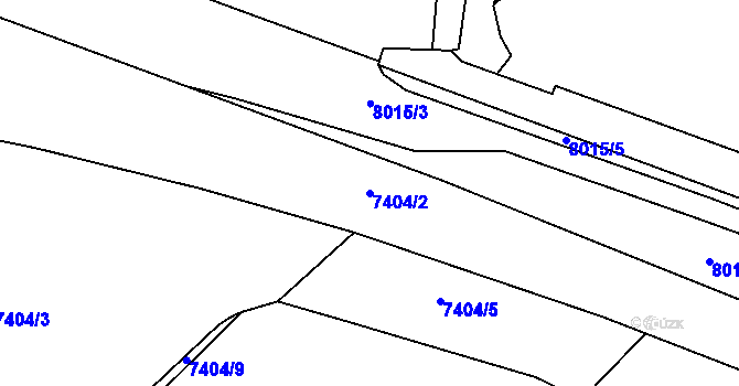 Parcela st. 7404/2 v KÚ Prostějov, Katastrální mapa