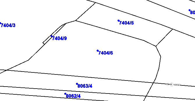 Parcela st. 7404/6 v KÚ Prostějov, Katastrální mapa