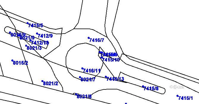 Parcela st. 7415/4 v KÚ Prostějov, Katastrální mapa
