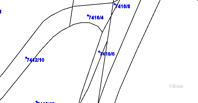 Parcela st. 7416/6 v KÚ Prostějov, Katastrální mapa