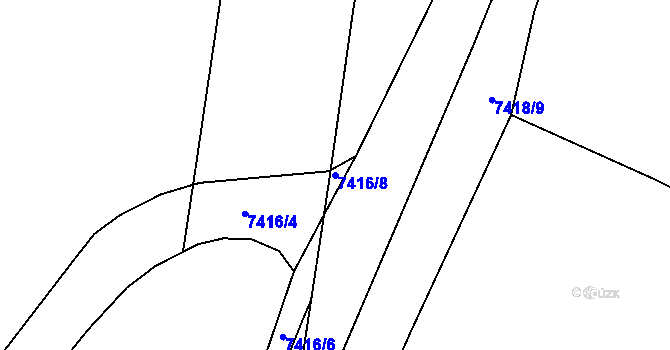 Parcela st. 7416/8 v KÚ Prostějov, Katastrální mapa