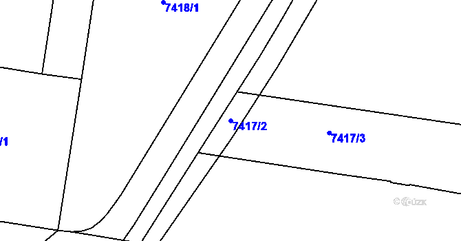 Parcela st. 7417/2 v KÚ Prostějov, Katastrální mapa