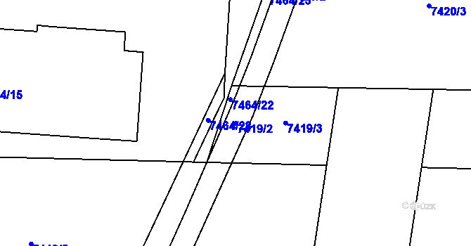 Parcela st. 7419/2 v KÚ Prostějov, Katastrální mapa