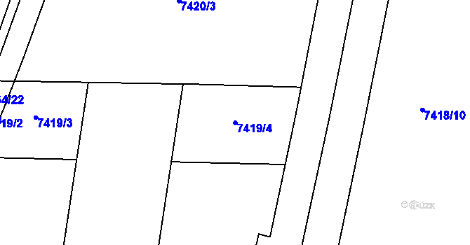 Parcela st. 7419/4 v KÚ Prostějov, Katastrální mapa