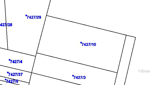 Parcela st. 7427/10 v KÚ Prostějov, Katastrální mapa