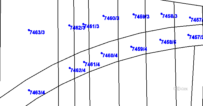 Parcela st. 7460/4 v KÚ Prostějov, Katastrální mapa