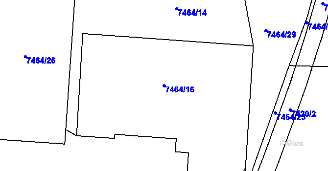Parcela st. 7464/16 v KÚ Prostějov, Katastrální mapa