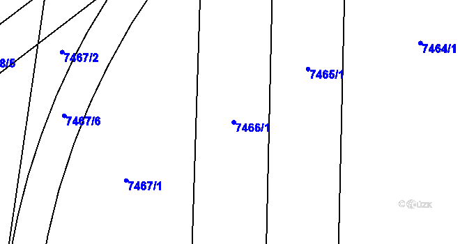 Parcela st. 7466/1 v KÚ Prostějov, Katastrální mapa