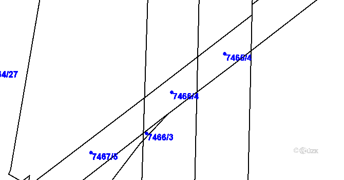 Parcela st. 7466/4 v KÚ Prostějov, Katastrální mapa