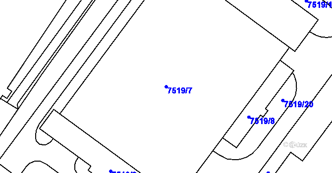 Parcela st. 7519/7 v KÚ Prostějov, Katastrální mapa