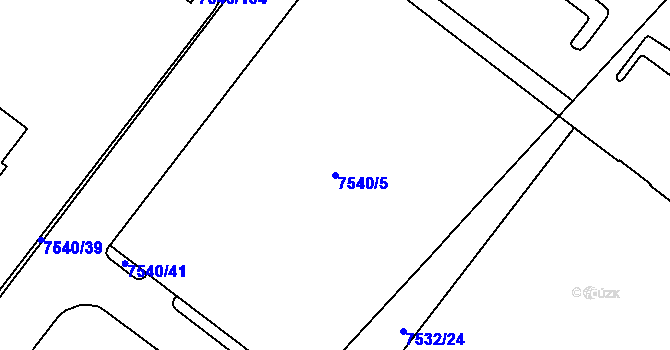Parcela st. 7540/5 v KÚ Prostějov, Katastrální mapa