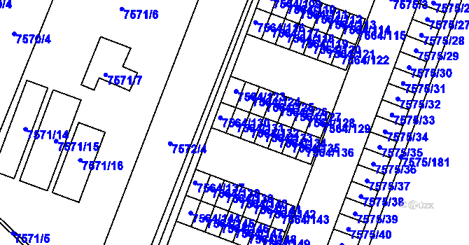 Parcela st. 7564/131 v KÚ Prostějov, Katastrální mapa