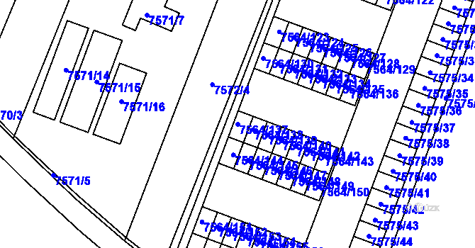 Parcela st. 7564/137 v KÚ Prostějov, Katastrální mapa