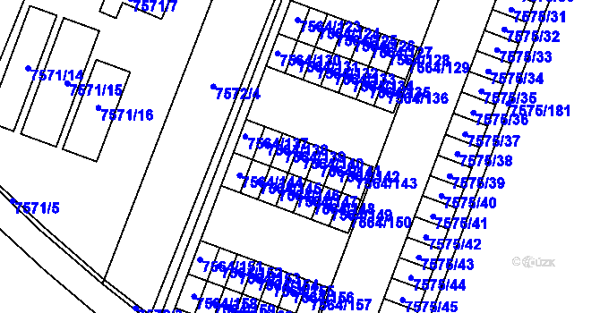 Parcela st. 7564/140 v KÚ Prostějov, Katastrální mapa
