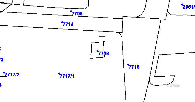 Parcela st. 7718 v KÚ Prostějov, Katastrální mapa