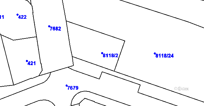 Parcela st. 8118/2 v KÚ Prostějov, Katastrální mapa