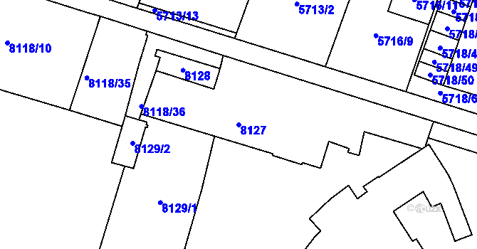 Parcela st. 8127 v KÚ Prostějov, Katastrální mapa