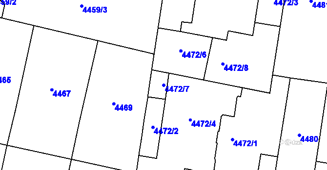 Parcela st. 4472/7 v KÚ Prostějov, Katastrální mapa