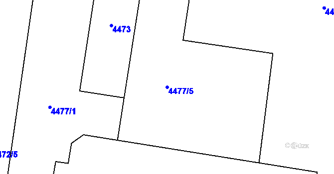 Parcela st. 4477/5 v KÚ Prostějov, Katastrální mapa