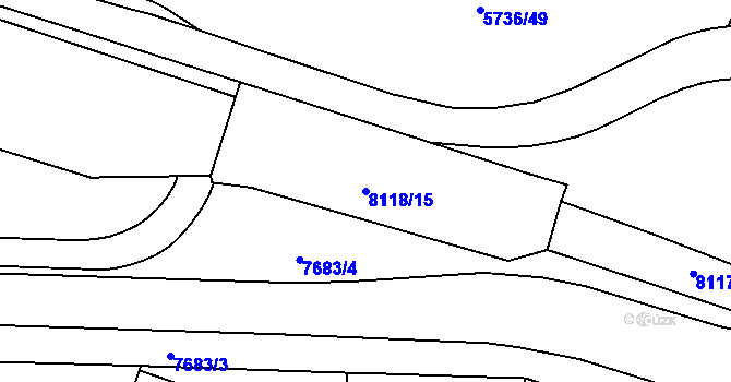 Parcela st. 8118/15 v KÚ Prostějov, Katastrální mapa