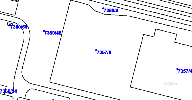 Parcela st. 7357/8 v KÚ Prostějov, Katastrální mapa
