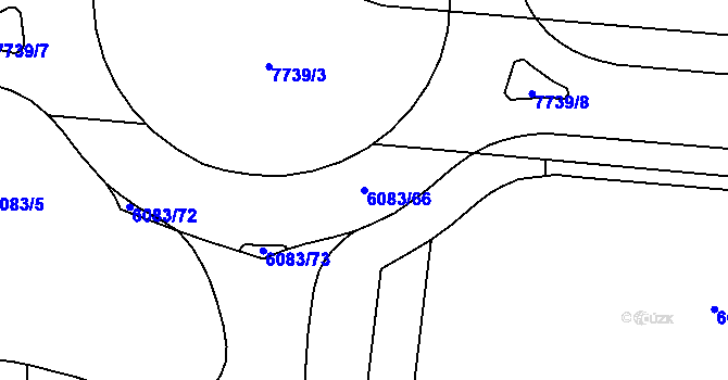Parcela st. 6083/66 v KÚ Prostějov, Katastrální mapa